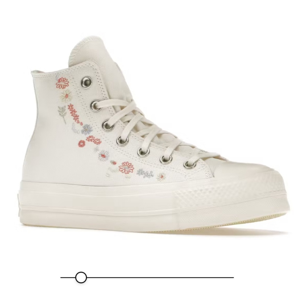 Floral embroidered converse